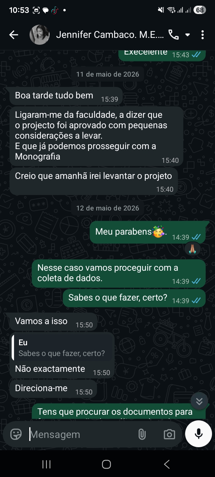 Depoimento WhatsApp