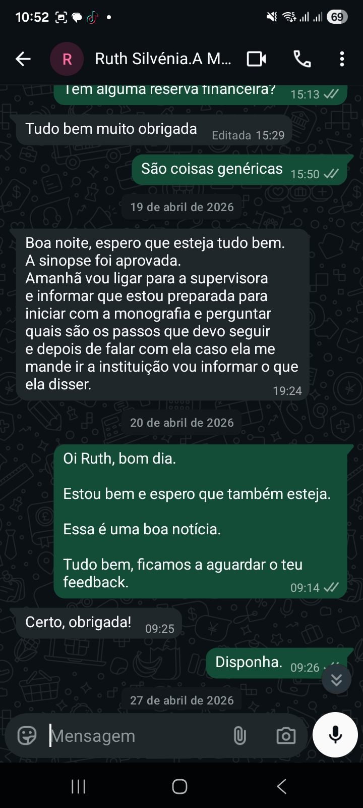 Depoimento WhatsApp