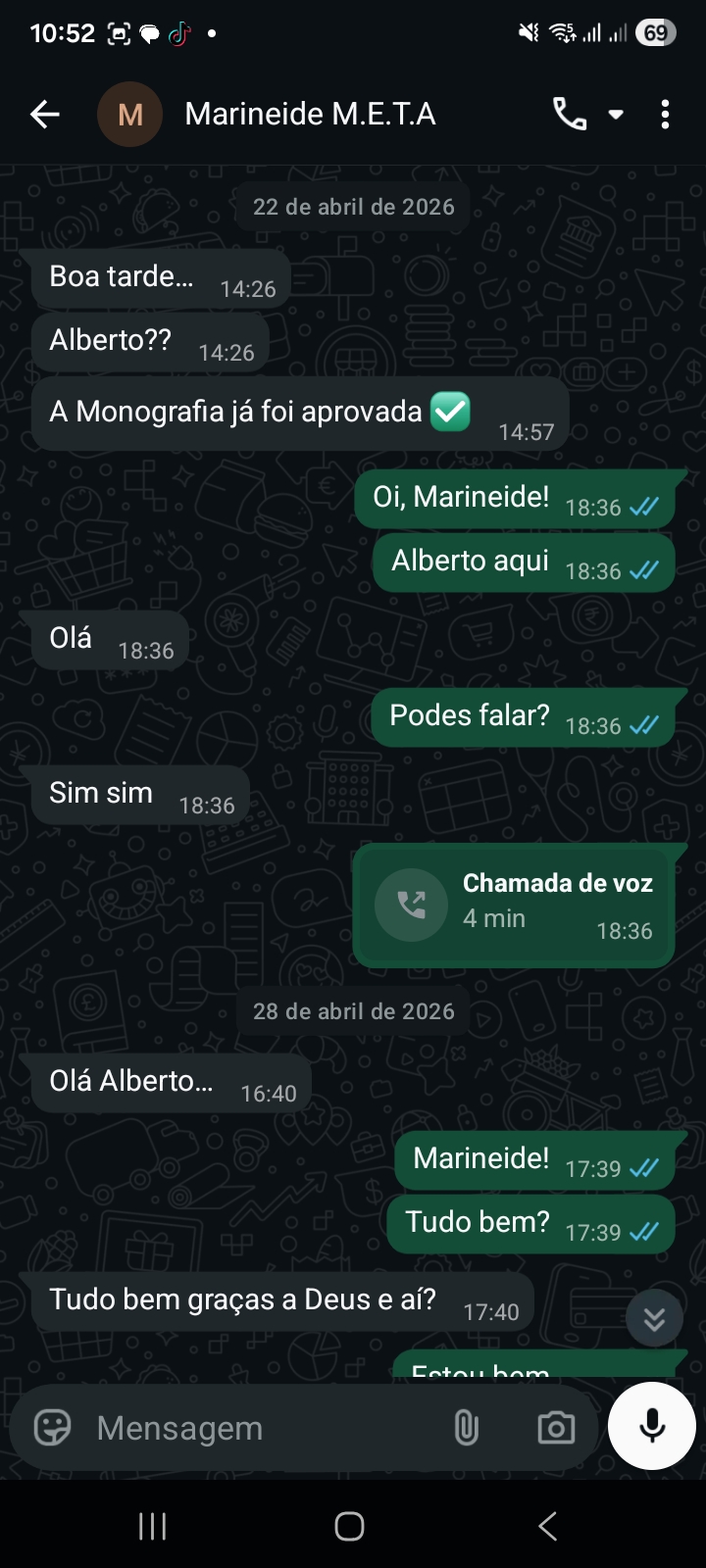 Depoimento WhatsApp