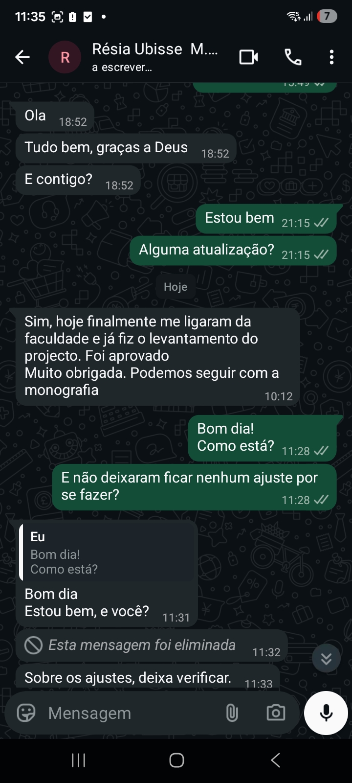 Depoimento WhatsApp