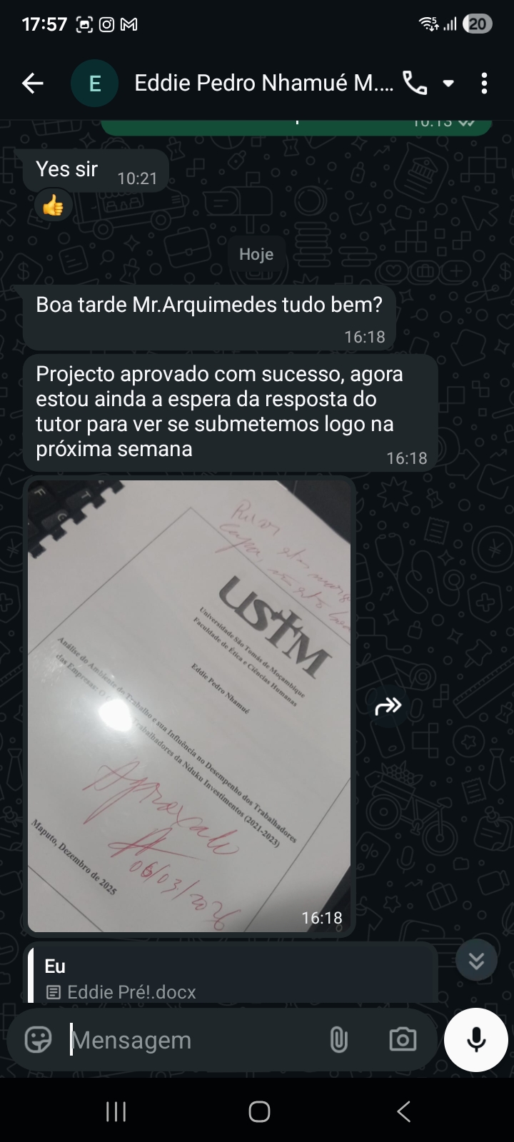 Depoimento WhatsApp