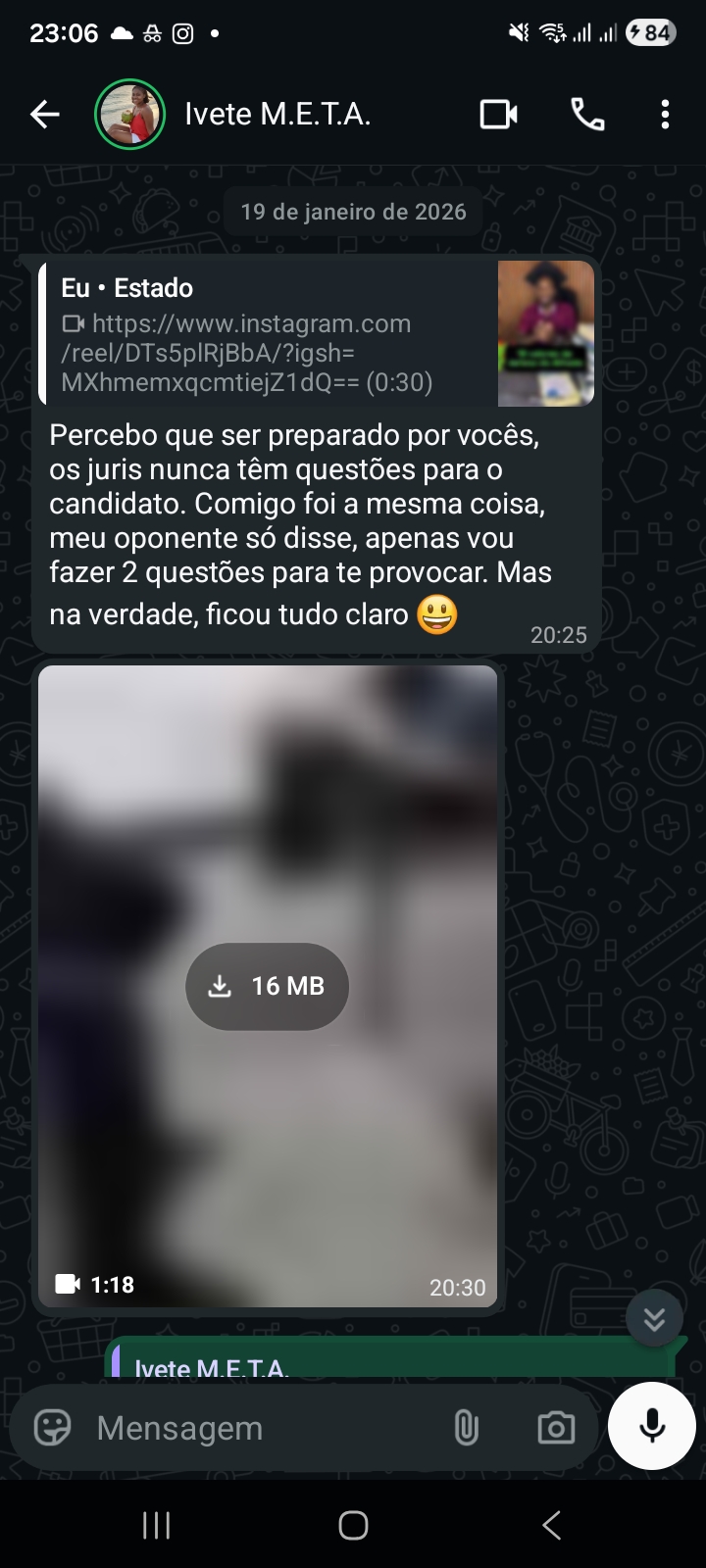 Depoimento após defesa