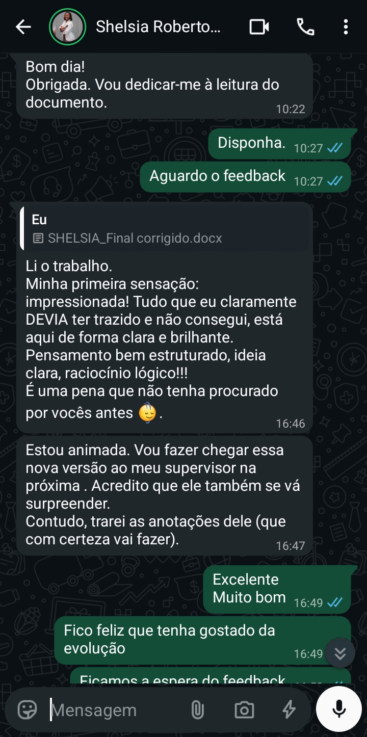 Depoimento WhatsApp